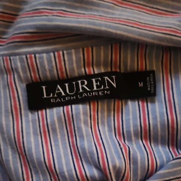 Lauren Ralph Lauren Black Label Striped Pajama Set Pink Blue RL Logo Lounge - Picture 15 of 17